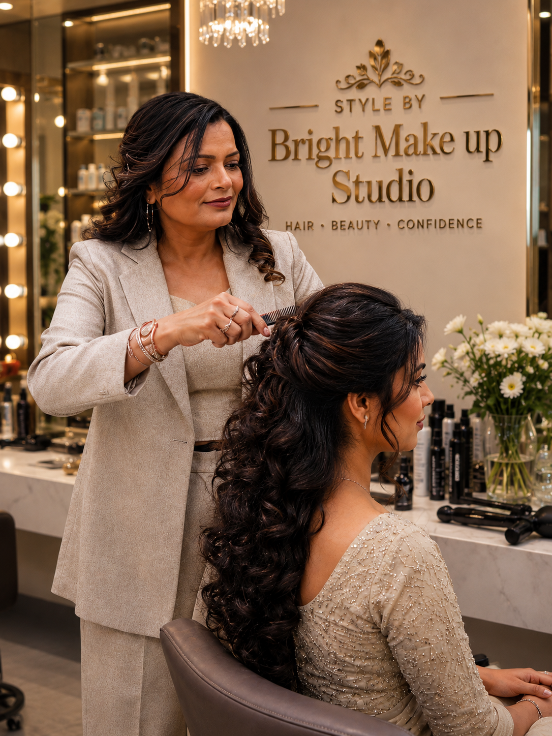 Luxury makeup artist at work